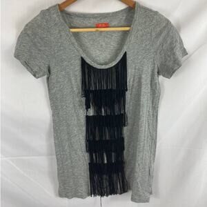madewell hi line tassle front grey tshirt XS